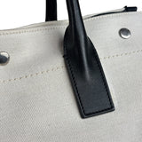 Saint Laurent Beige/Black Rive Gauche Canvas Tote Bag