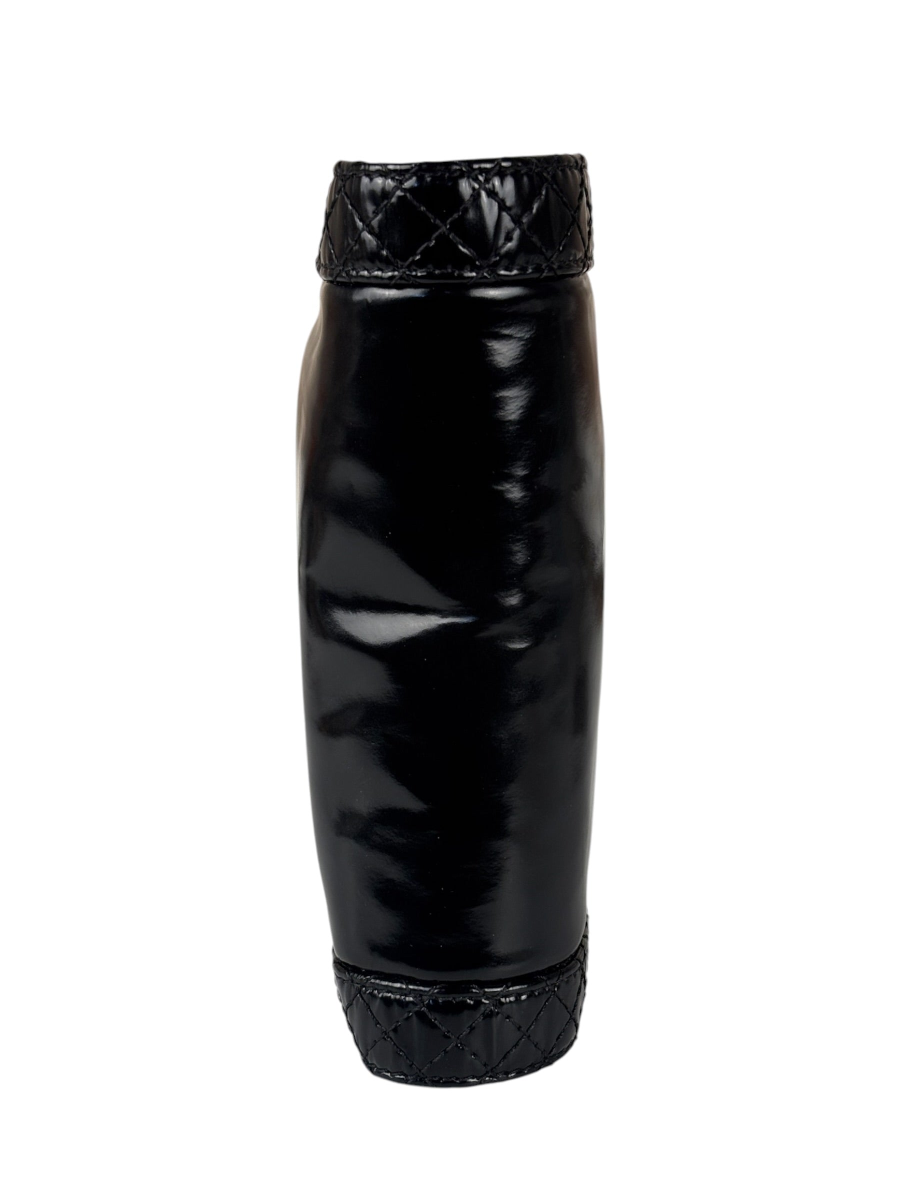 Chanel Black Patent Leather Boy Wallet on Chain Bag 2014