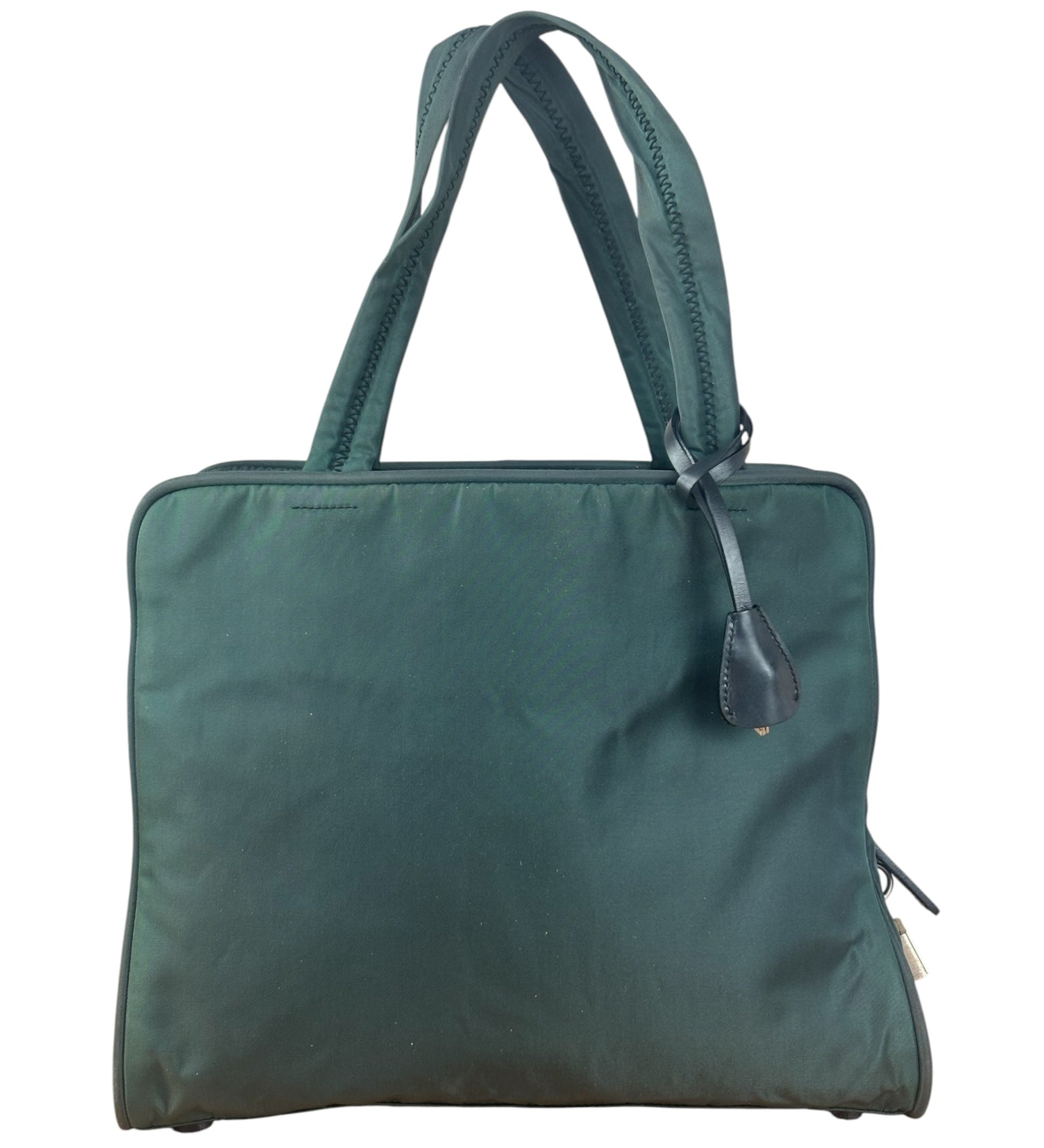 Prada Green Tessuto Cloth Hand Bag