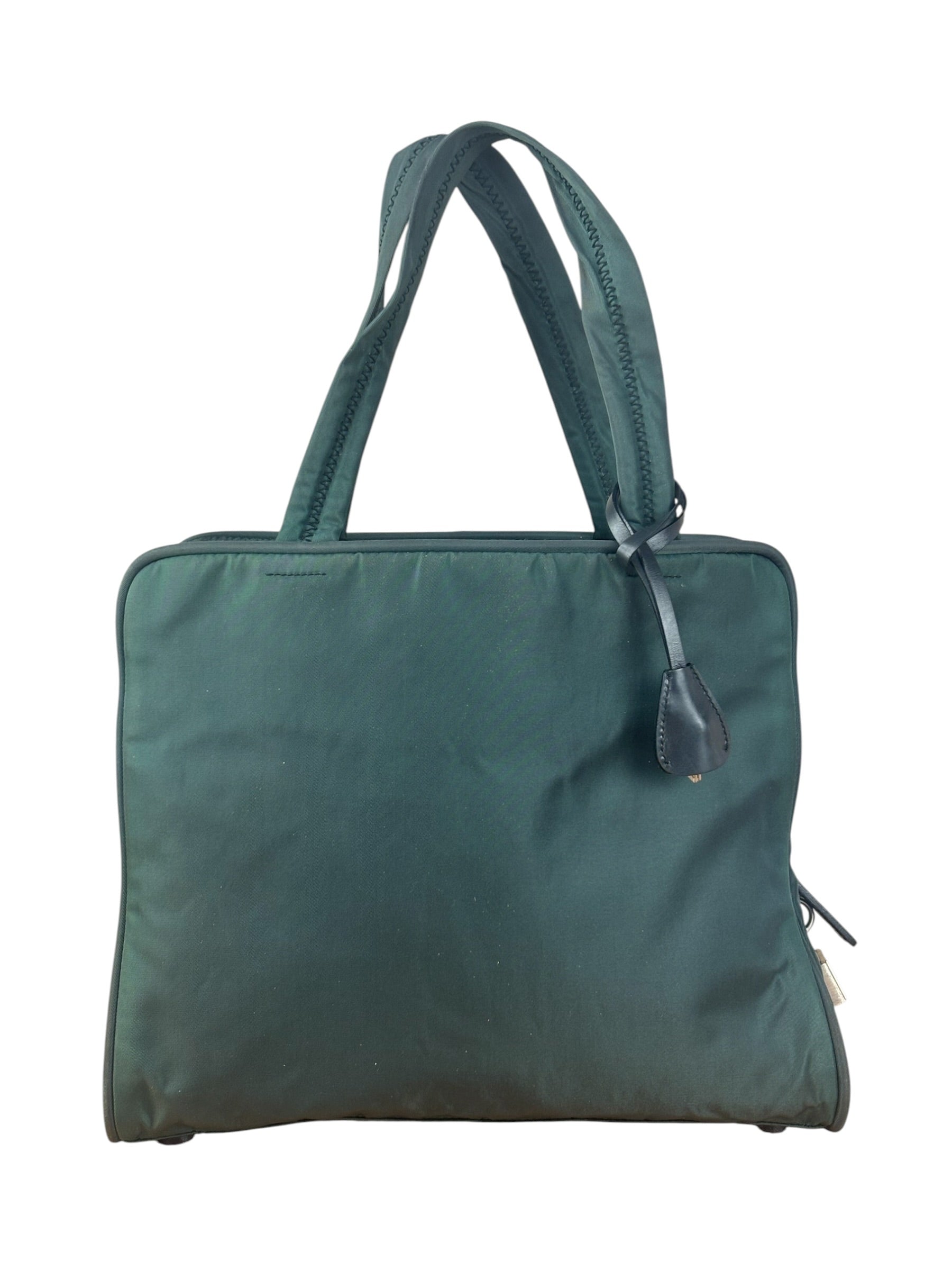 Prada Green Tessuto Cloth Hand Bag
