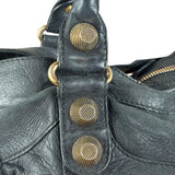 Balenciaga Black Leather Giant Gold City Two-Way Bag 21