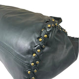 Bottega Veneta Dark Grey Leather Studded Shoulder Bag