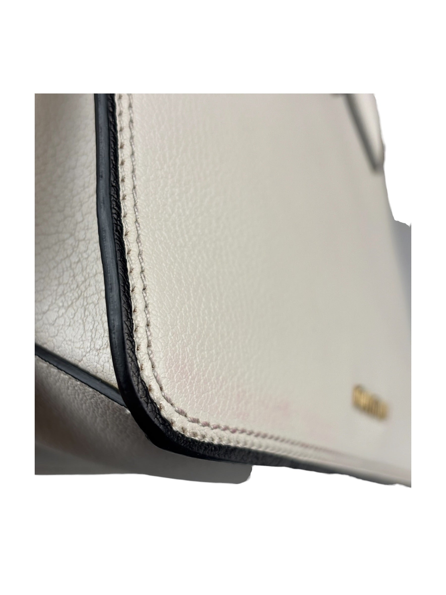 Miu Miu White Madras Ornate Crystal Jeweled Buckle Two-Way Bag