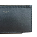 Saint Laurent Black Leather Zip Pouch