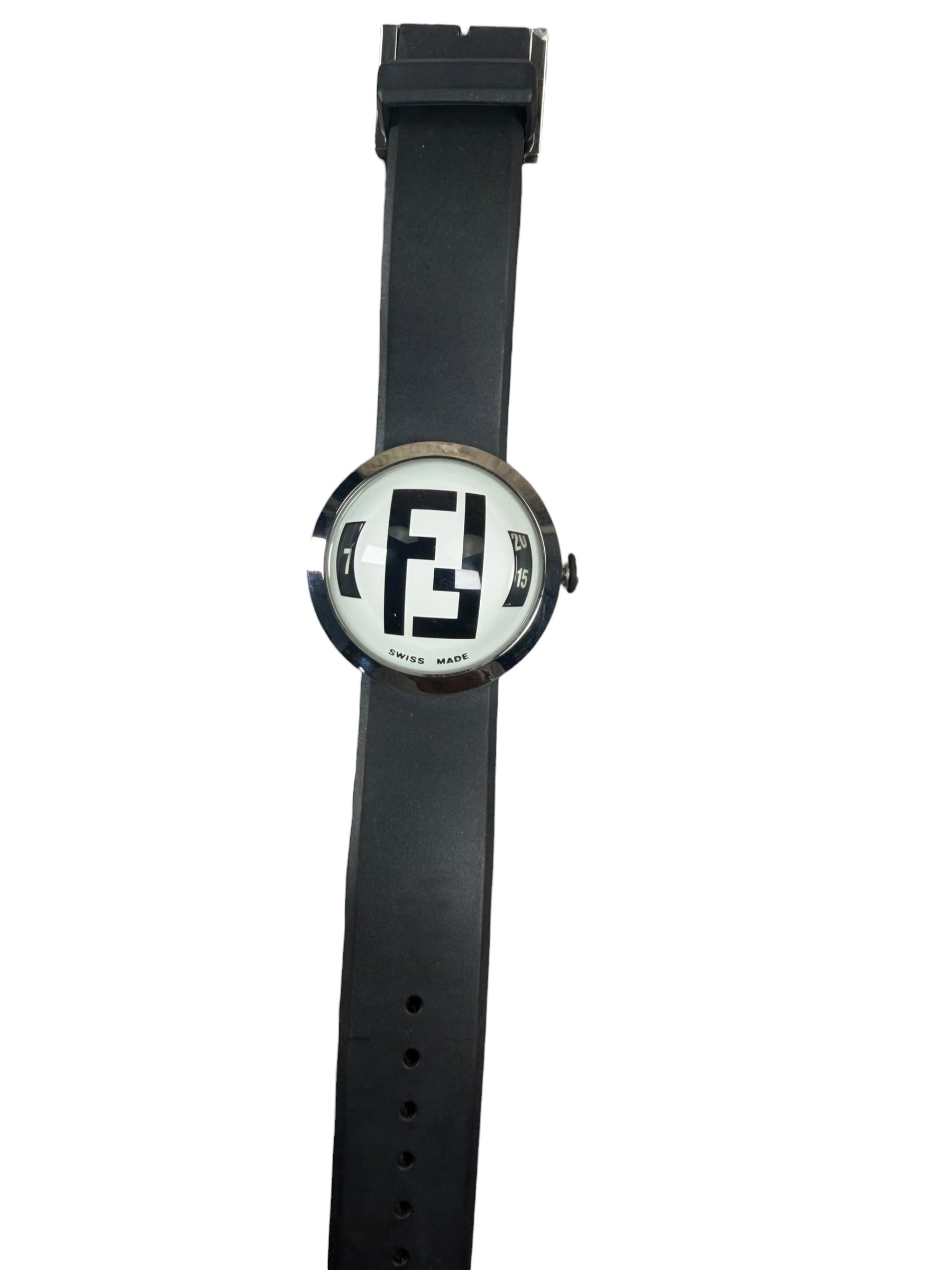 Fendi 8010L White Bubble Face Rubber Strap