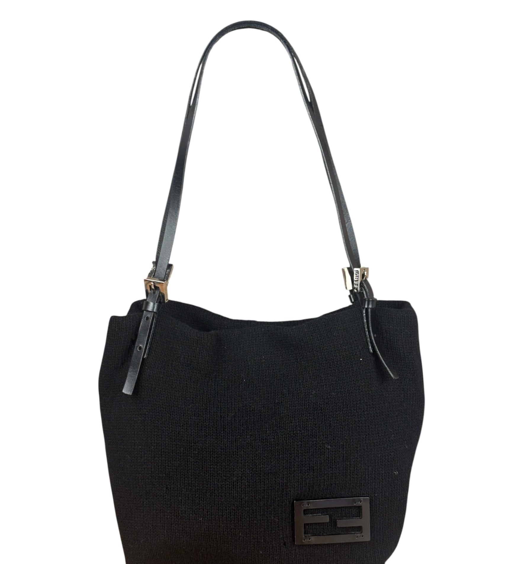 Fendi Black Knit Hobo/Shoulder Bag
