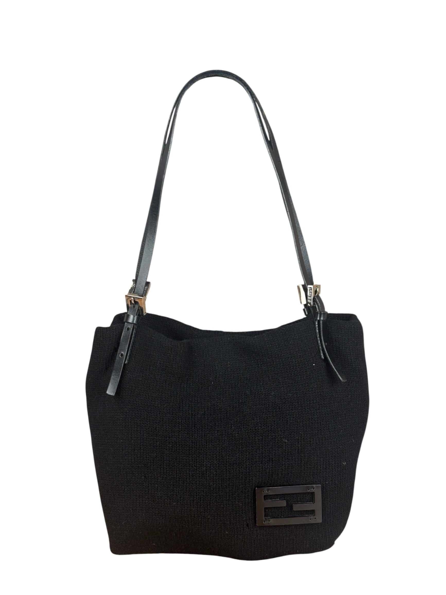Fendi Black Knit Hobo/Shoulder Bag