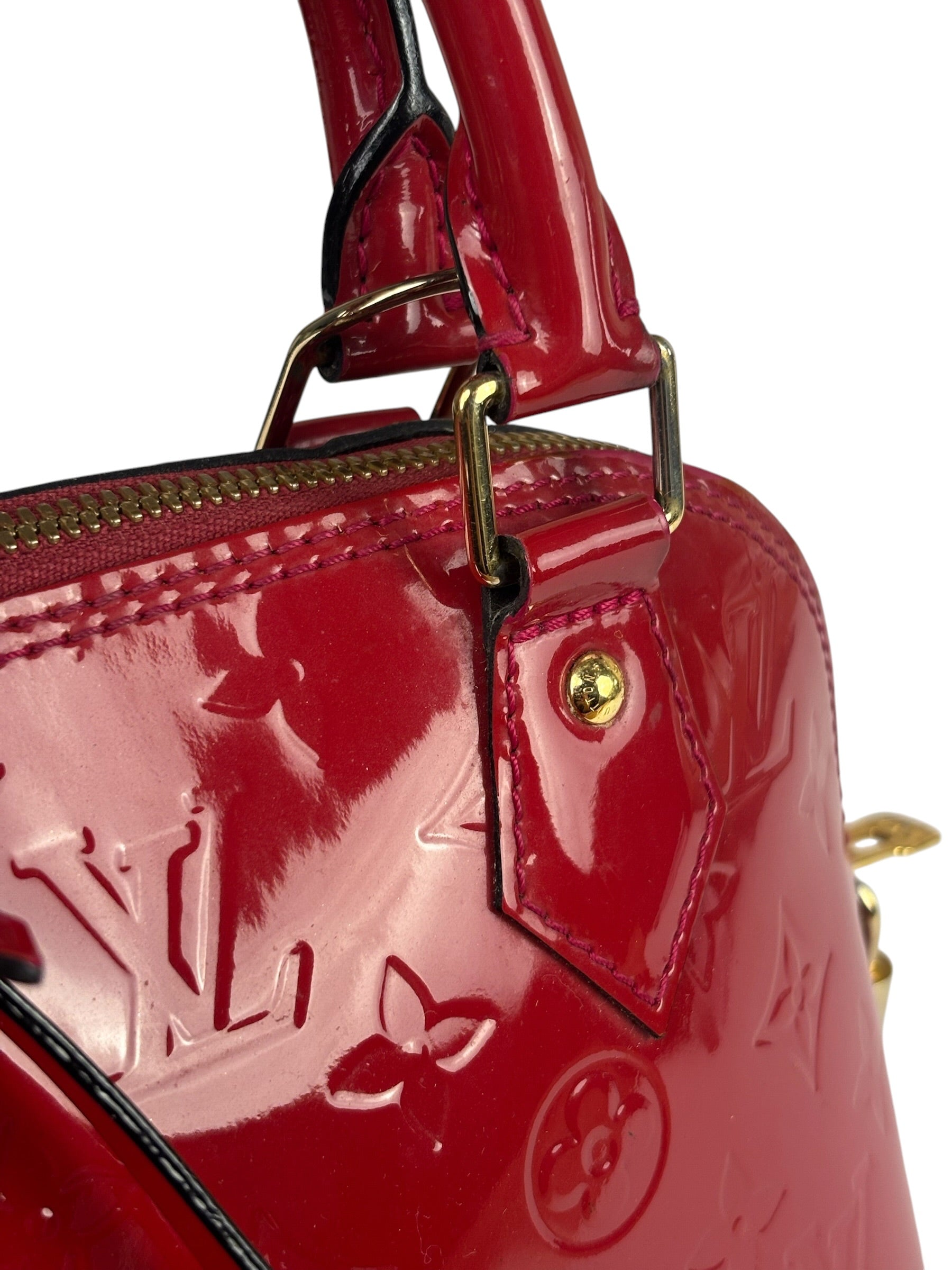 Louis Vuitton Red Vernis Alma BB Handbag