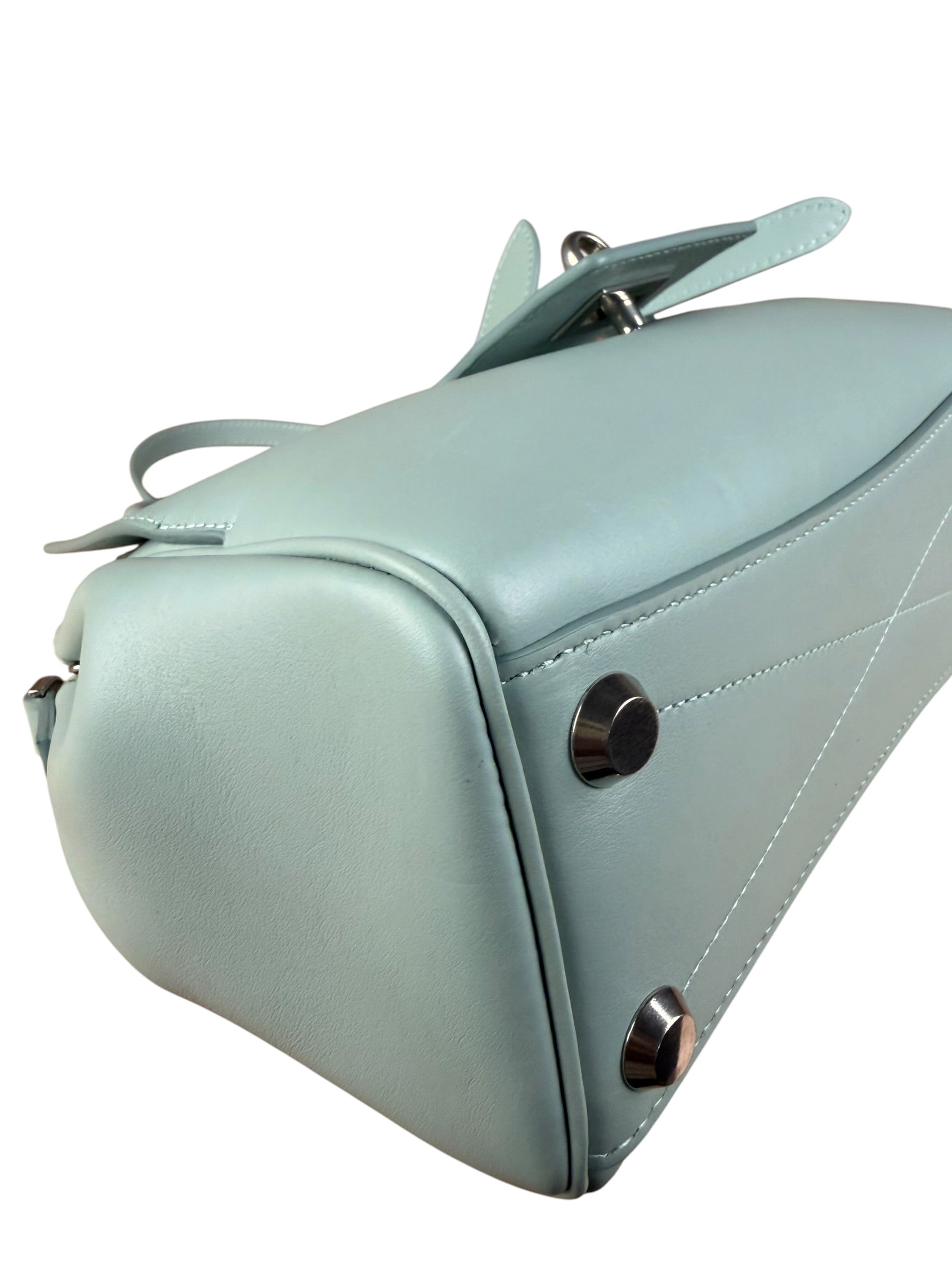 Balenciaga Blue Leather Mini Bel Air Carry All Two-Way Bag