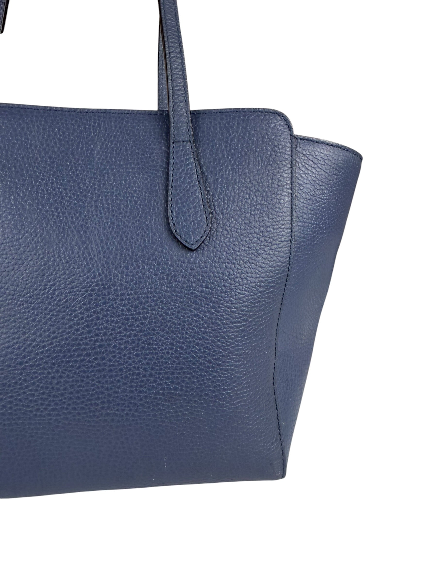 Gucci Navy Blue Swing Leather Tote Bag