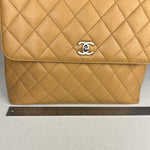 Chanel Beige Calfskin Kelly Top Handle Bag 2001