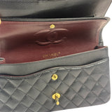 Chanel Black Quilted Caviar Double Flap Bag 2012
