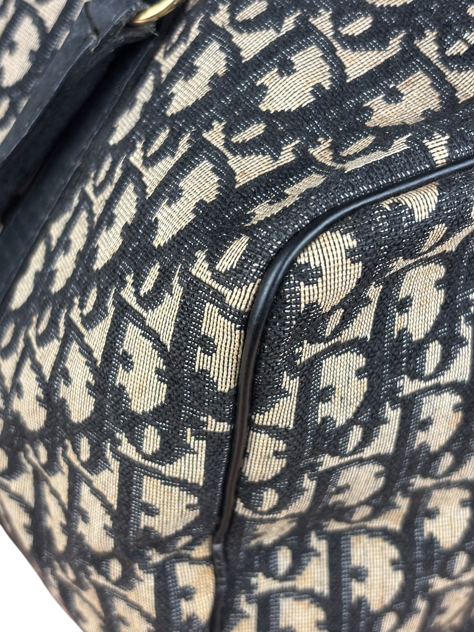 Christian Dior Vintage Navy Trotter Boston Bag