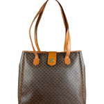 Celine Vintage Macadam Canvas Shoulder Tote