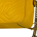 Gucci Bright Yellow GG Marmont Matelasse Shoulder Camera Bag