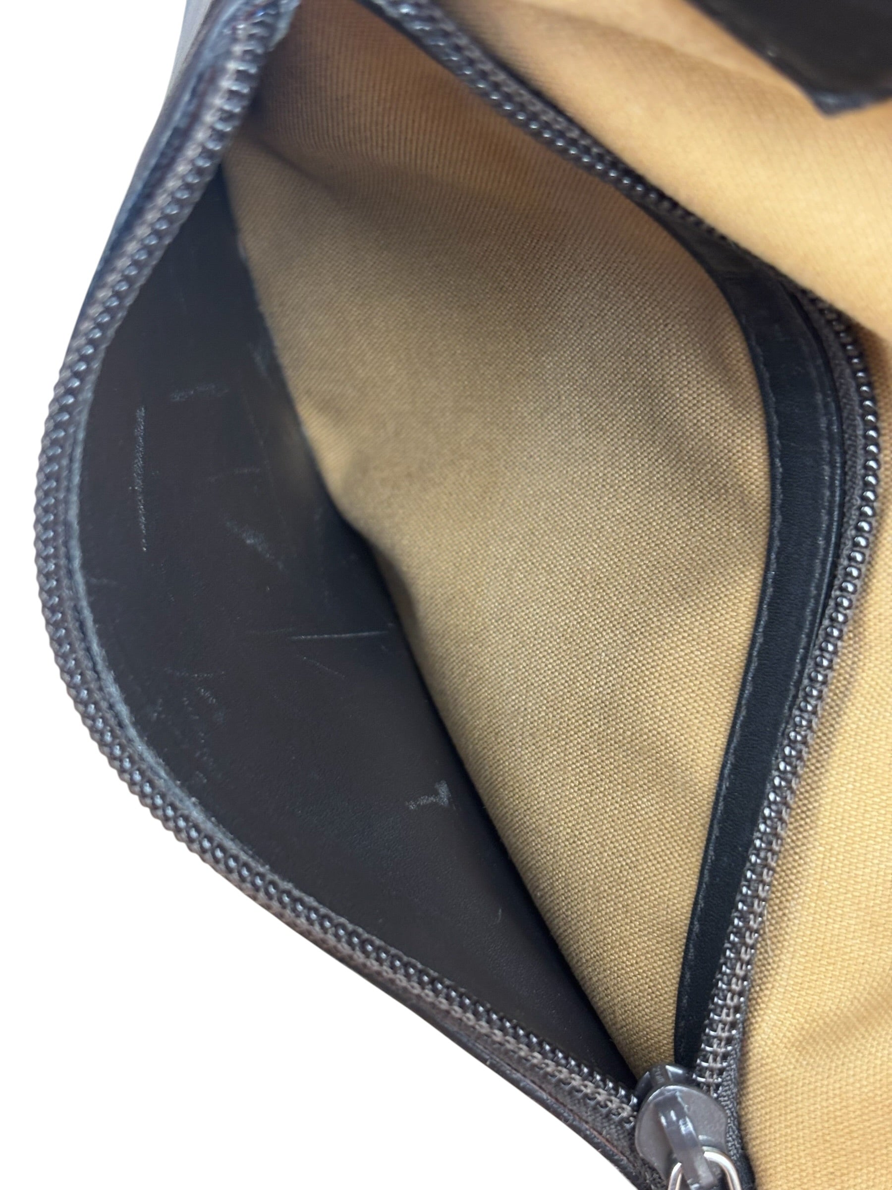 Gucci Vintage Brown Canvas Zip Tote