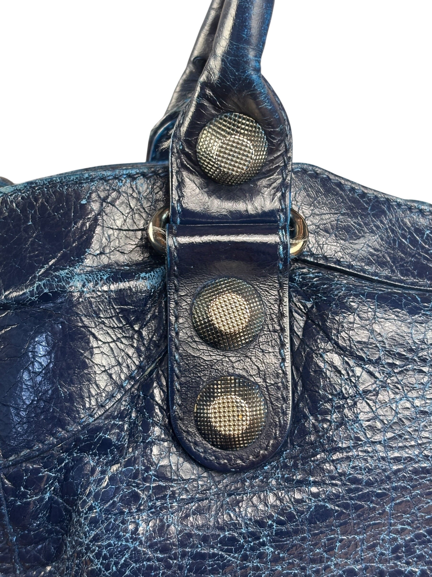 Balenciaga Navy Blue Giant Hardware City Bag