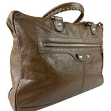 Balenciaga Brown Motocross Classic Travel Bag
