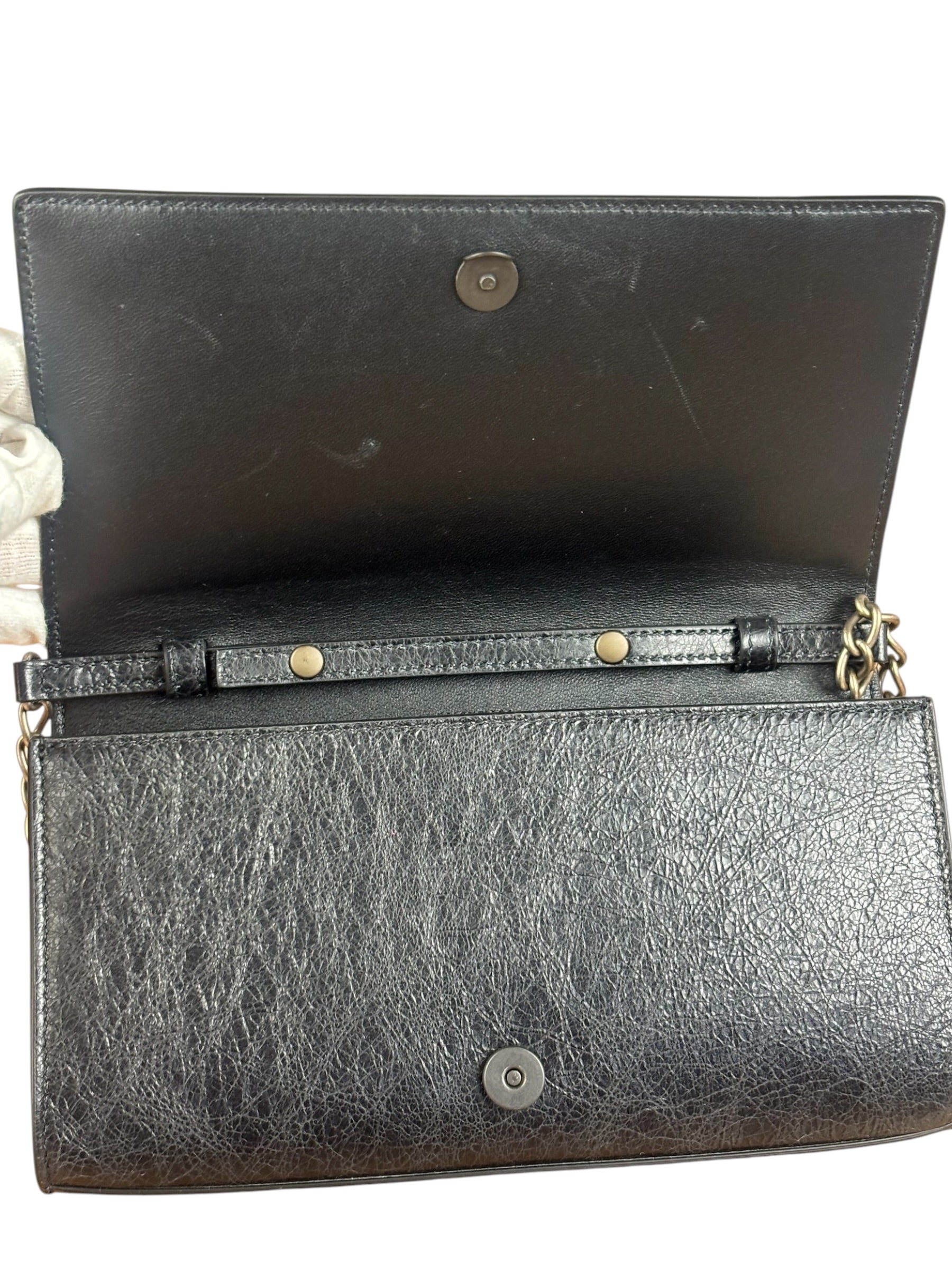Balenciaga Black Croc Embossed Le City Clutch/Wallet