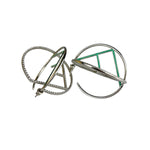 Fendi FF Silver/Teal Logo Hoop Earrings