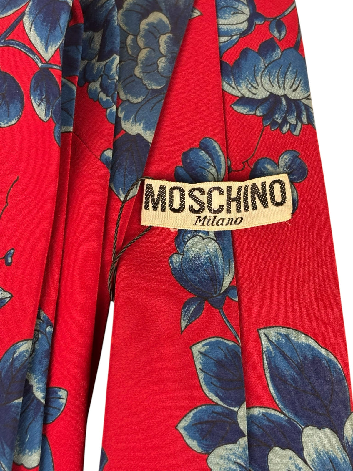 Moschino Red Floral Print Tie