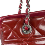 Chanel Red Patent Leather Chain Shoulder Bag 2012