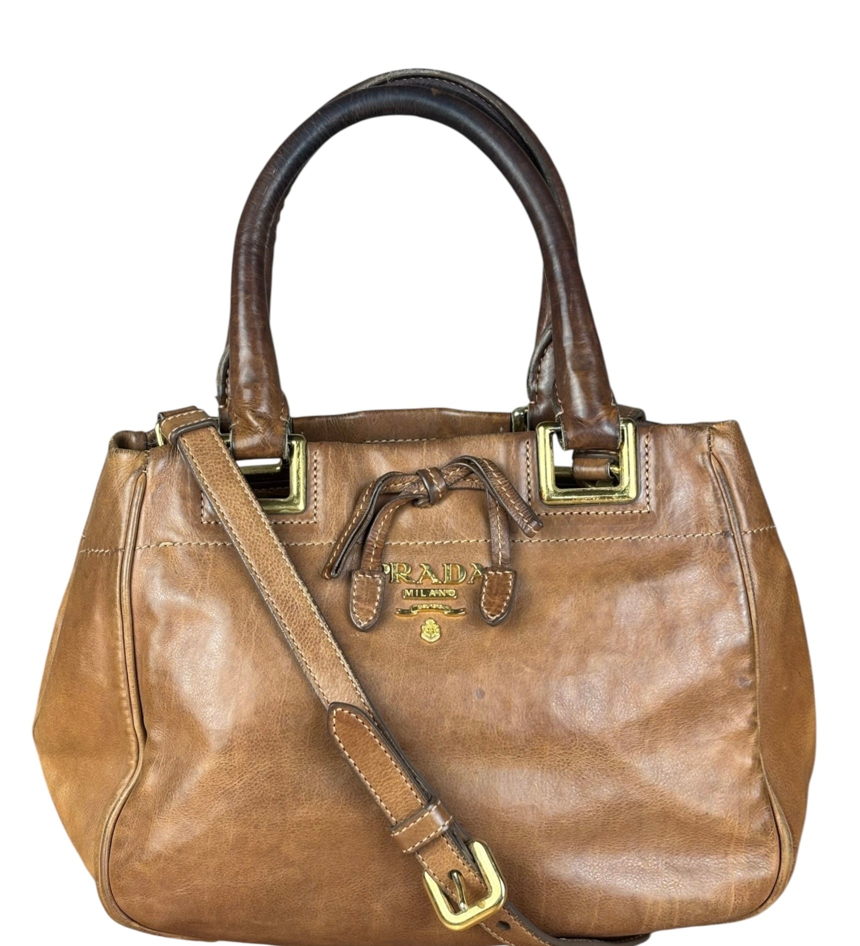 Prada Brown Leather 2Way Bag
