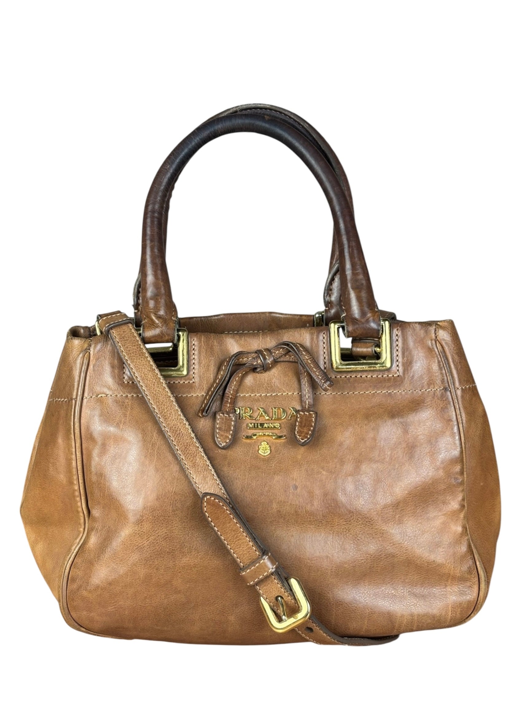 Prada Brown Leather 2Way Bag