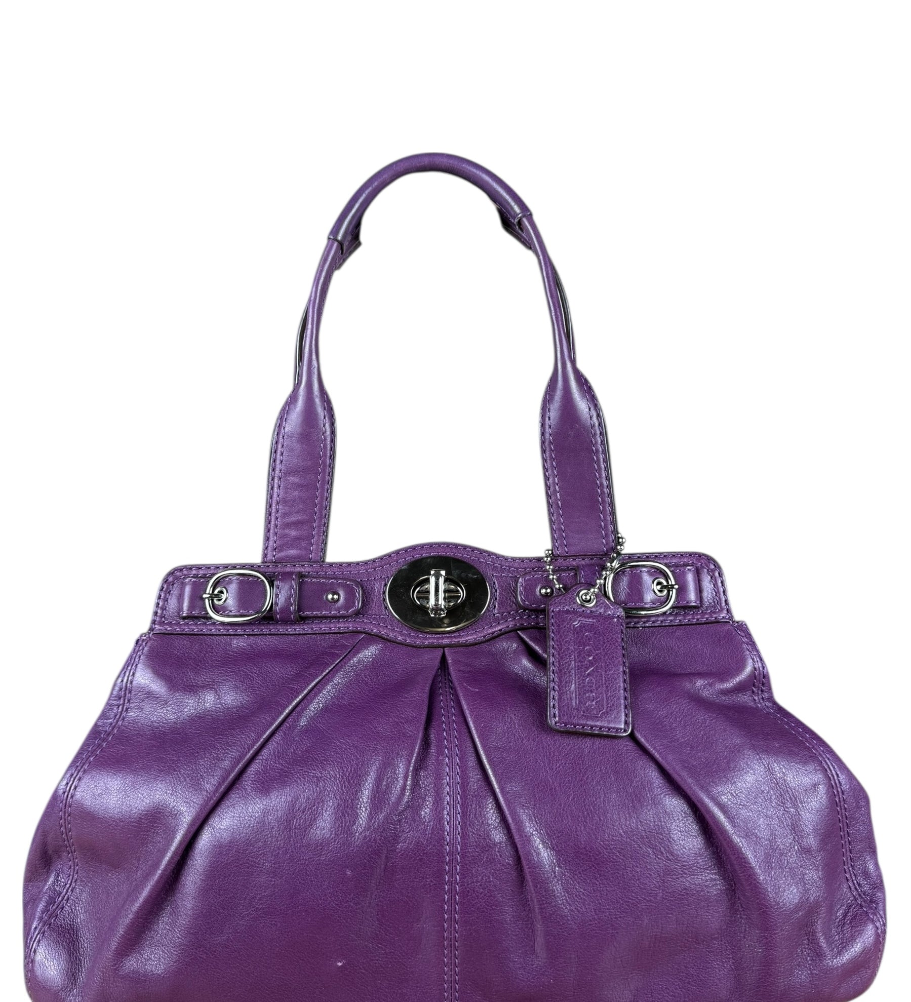 Coach Vintage Purple Leather Hobo Shoulder Bag