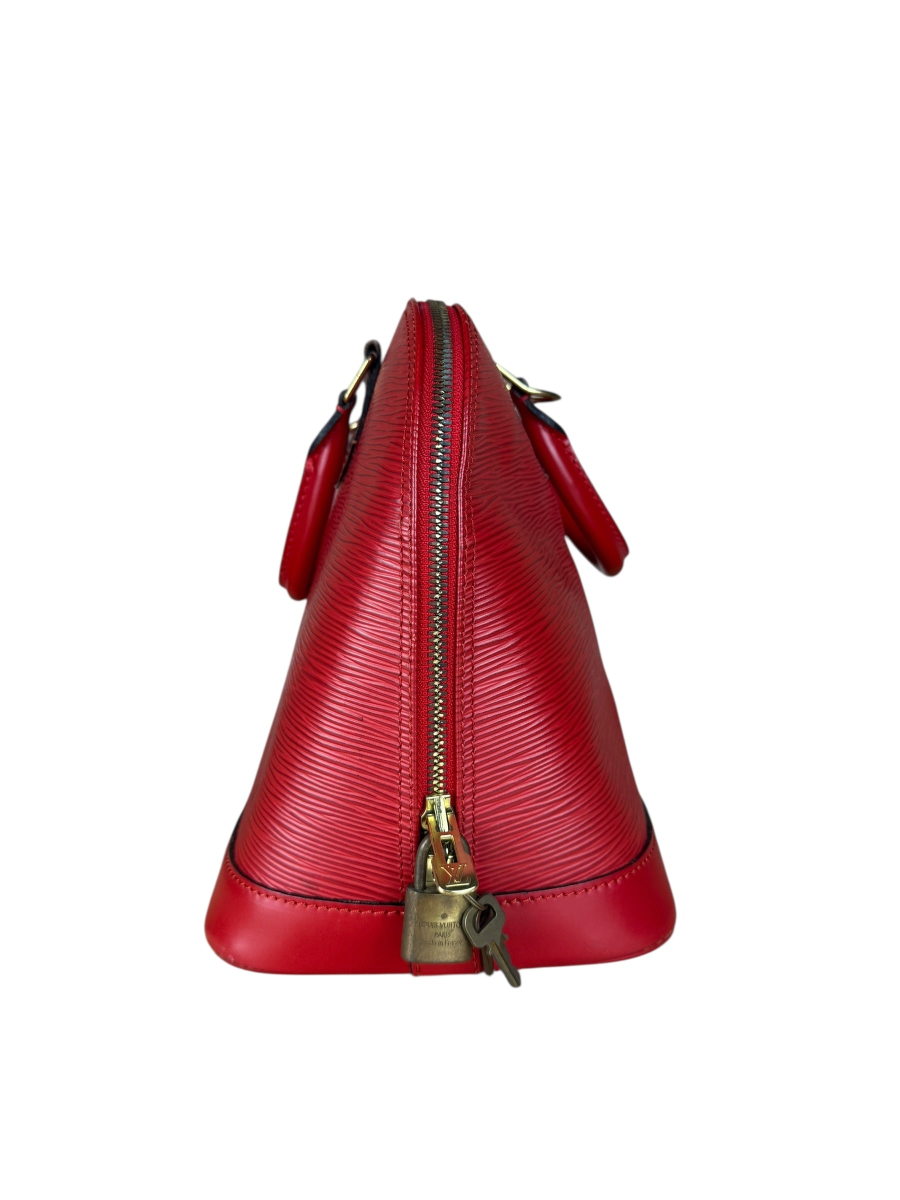 Louis Vuitton Red Epi Alma Handbag