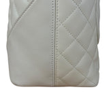 Chanel Vintage White Quilted CC Snake Cambon Ligne Tote 2004