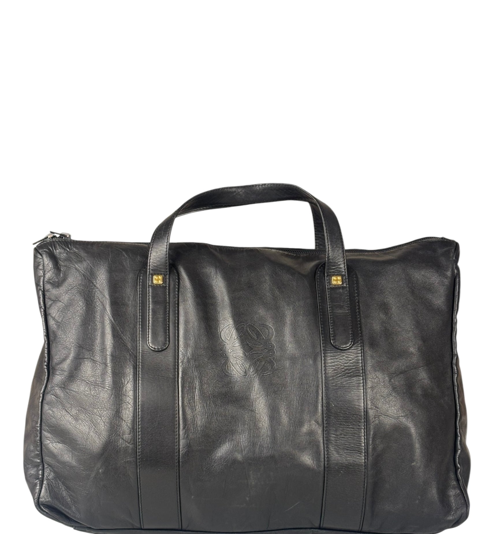 Loewe Vintage Black Calfskin Carryall Handbag