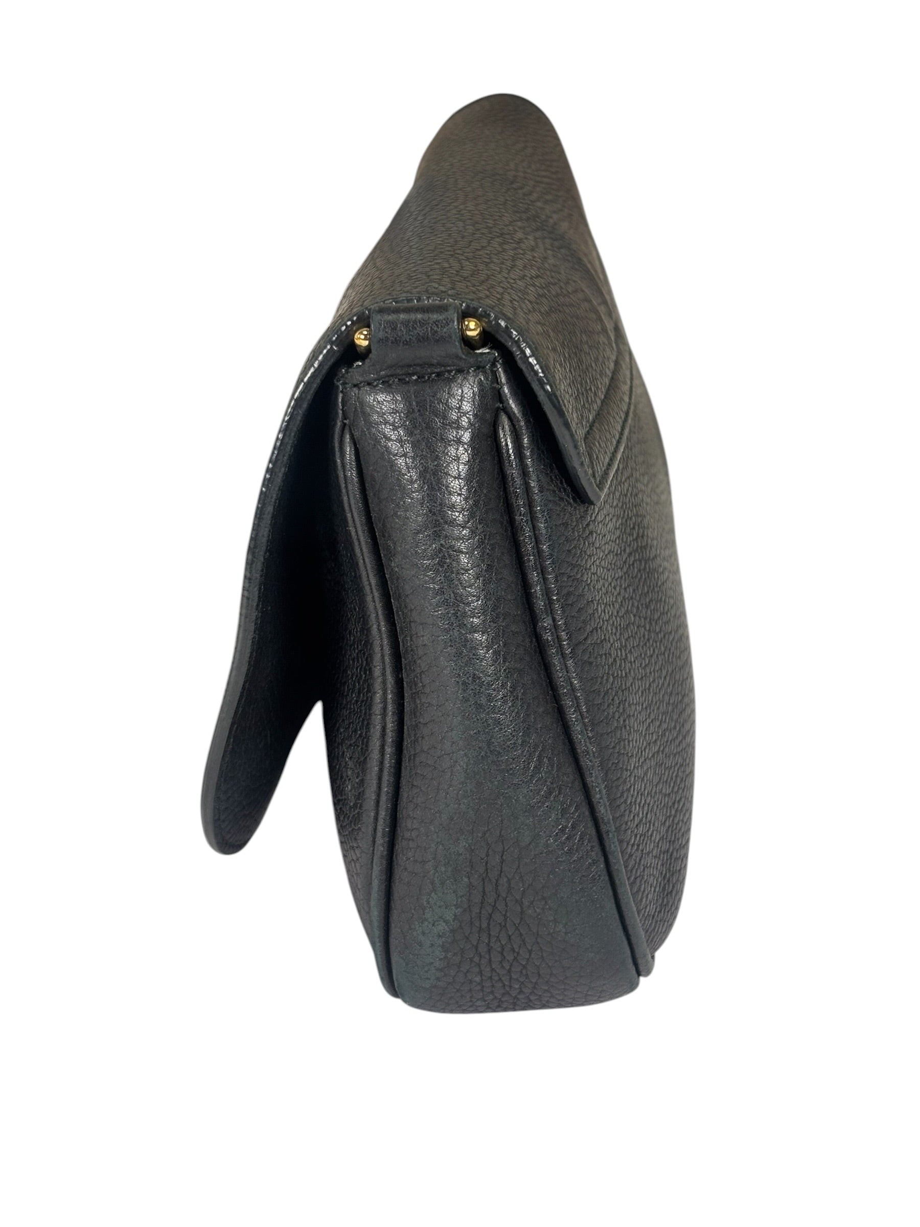 Gucci Black Pebbled Leather Soho Chain Flap Crossbody Bag