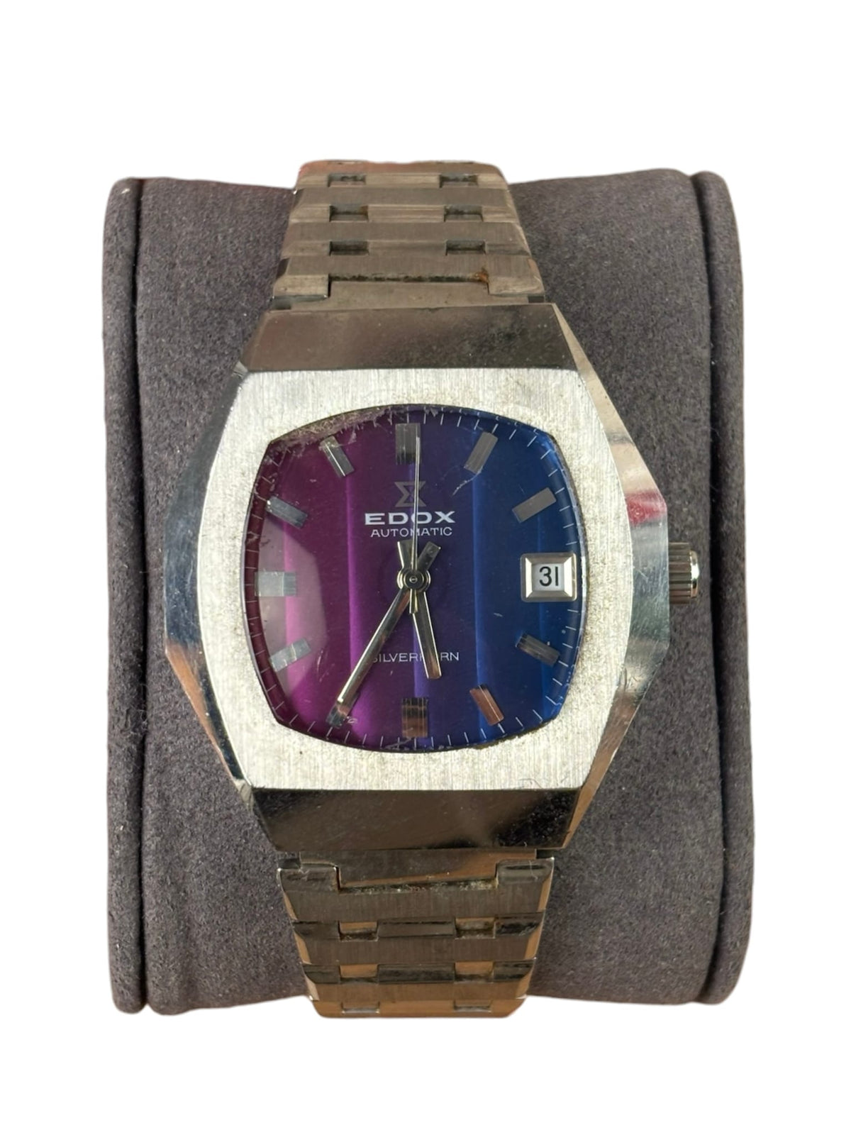 Edox Automatic Silverhorn Pink/Purple/Blue Dial
