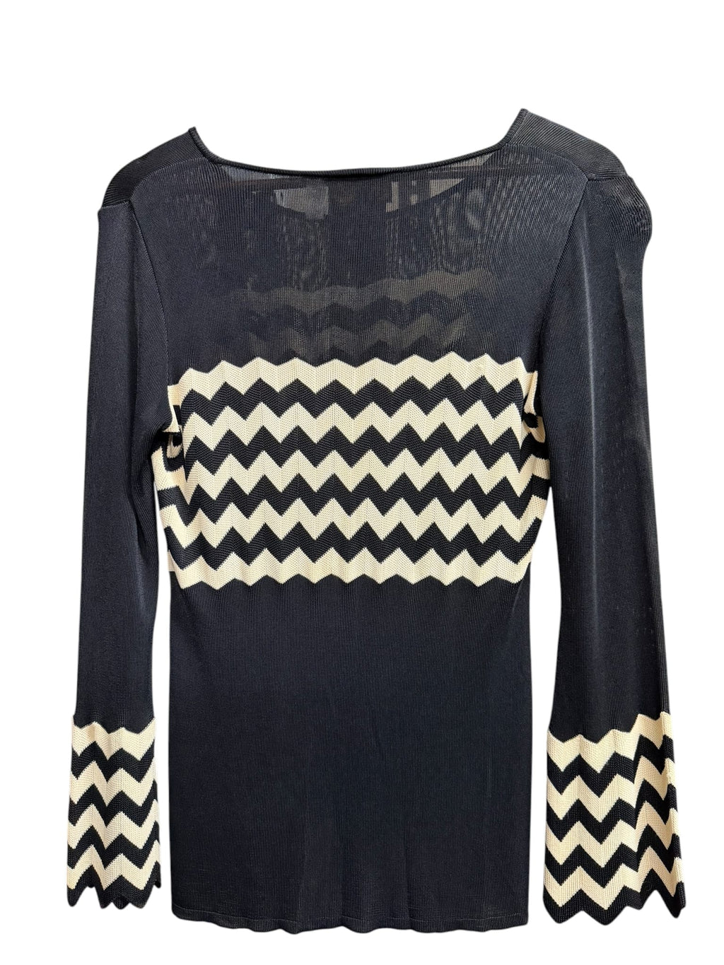 90s Fendi Black/White Wavy Stripe Knitted Shirt