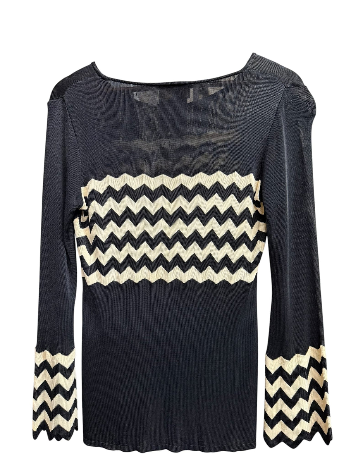 90s Fendi Black/White Wavy Stripe Knitted Shirt