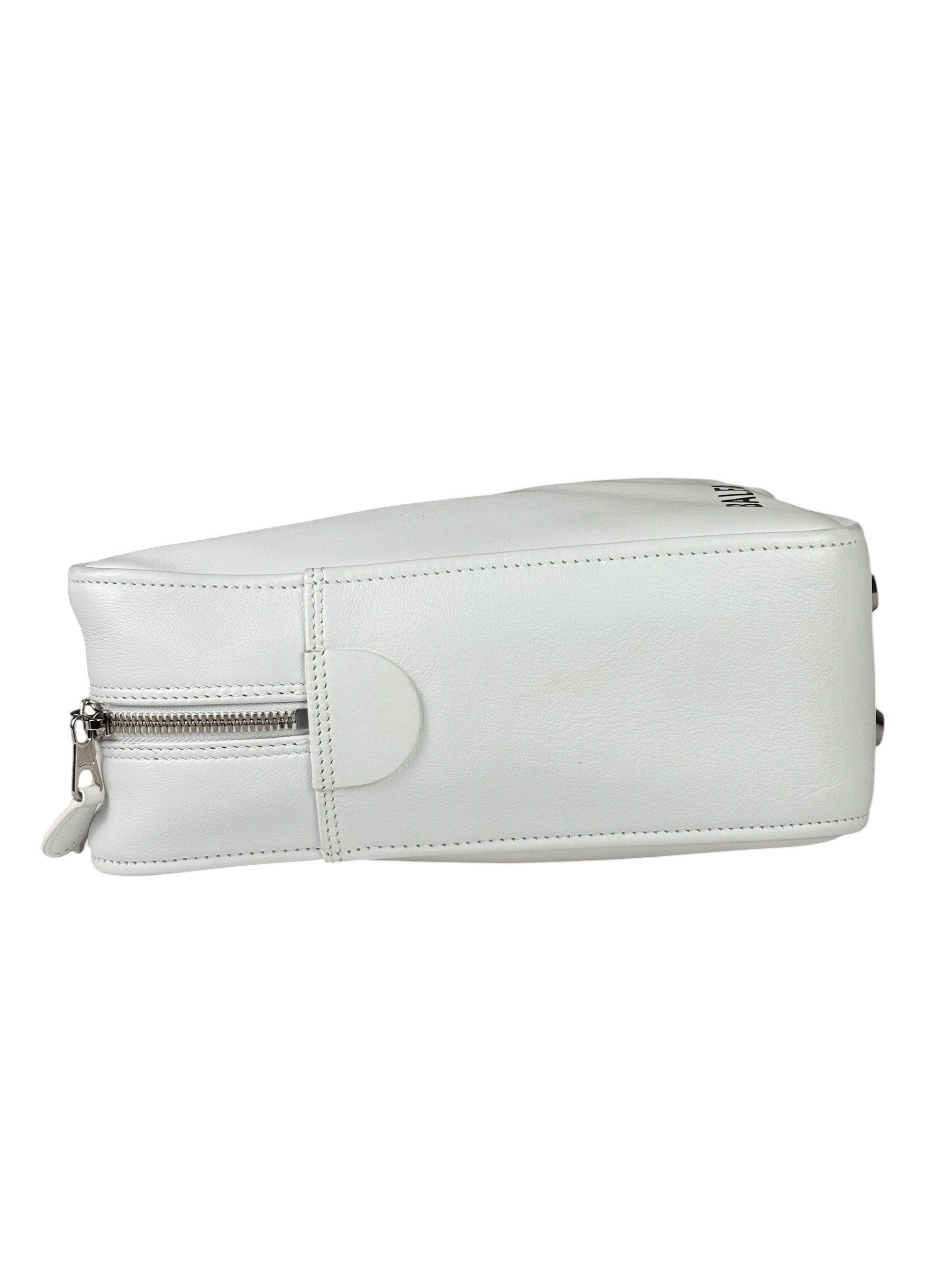 Balenciaga White Leather Triangle Two-Way Bag