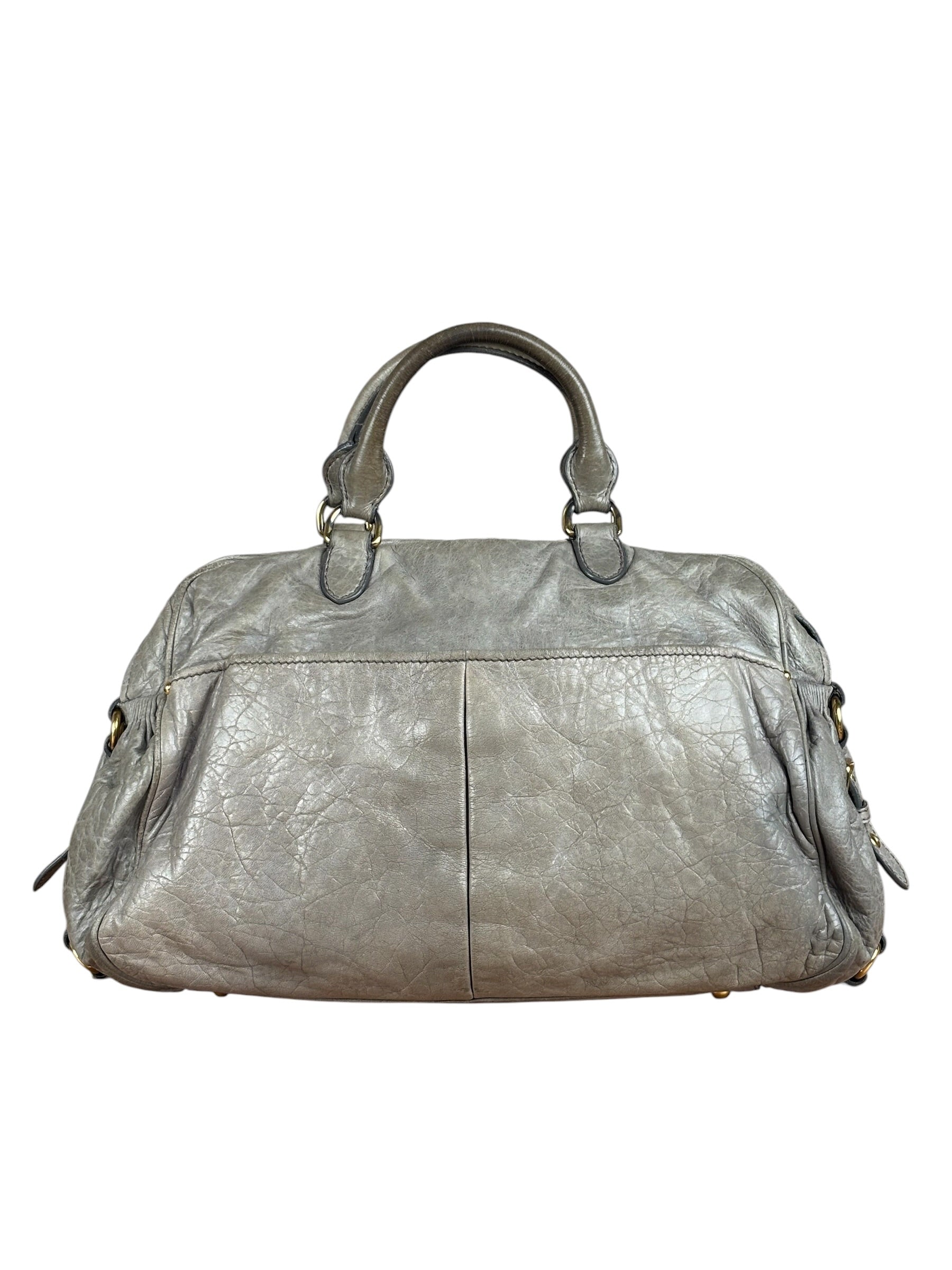 Miu Miu Green Vitello Leather Two-Way Bag