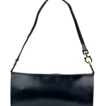 Salvatore Ferragamo Vintage Black Gancini Leather Baguette