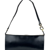 Salvatore Ferragamo Vintage Black Gancini Leather Baguette