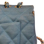 Chanel Teal Blue Jersey Large Flap Bag 2009