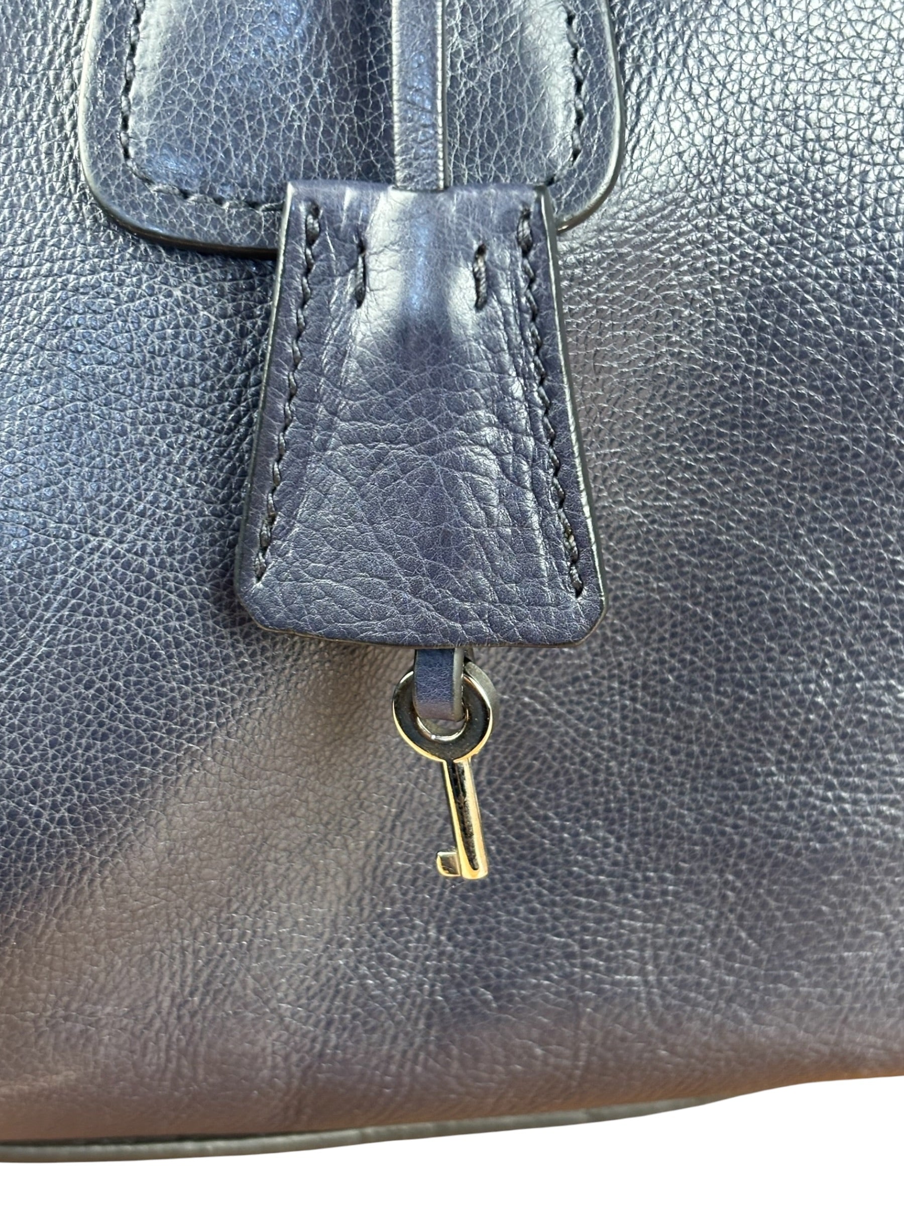 Prada Vintage Muted Blue Leather Glace 2Way Handbag