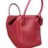 Hermes Lindy 34 Red/Fuchsia Clemence Leather Handbag 2014