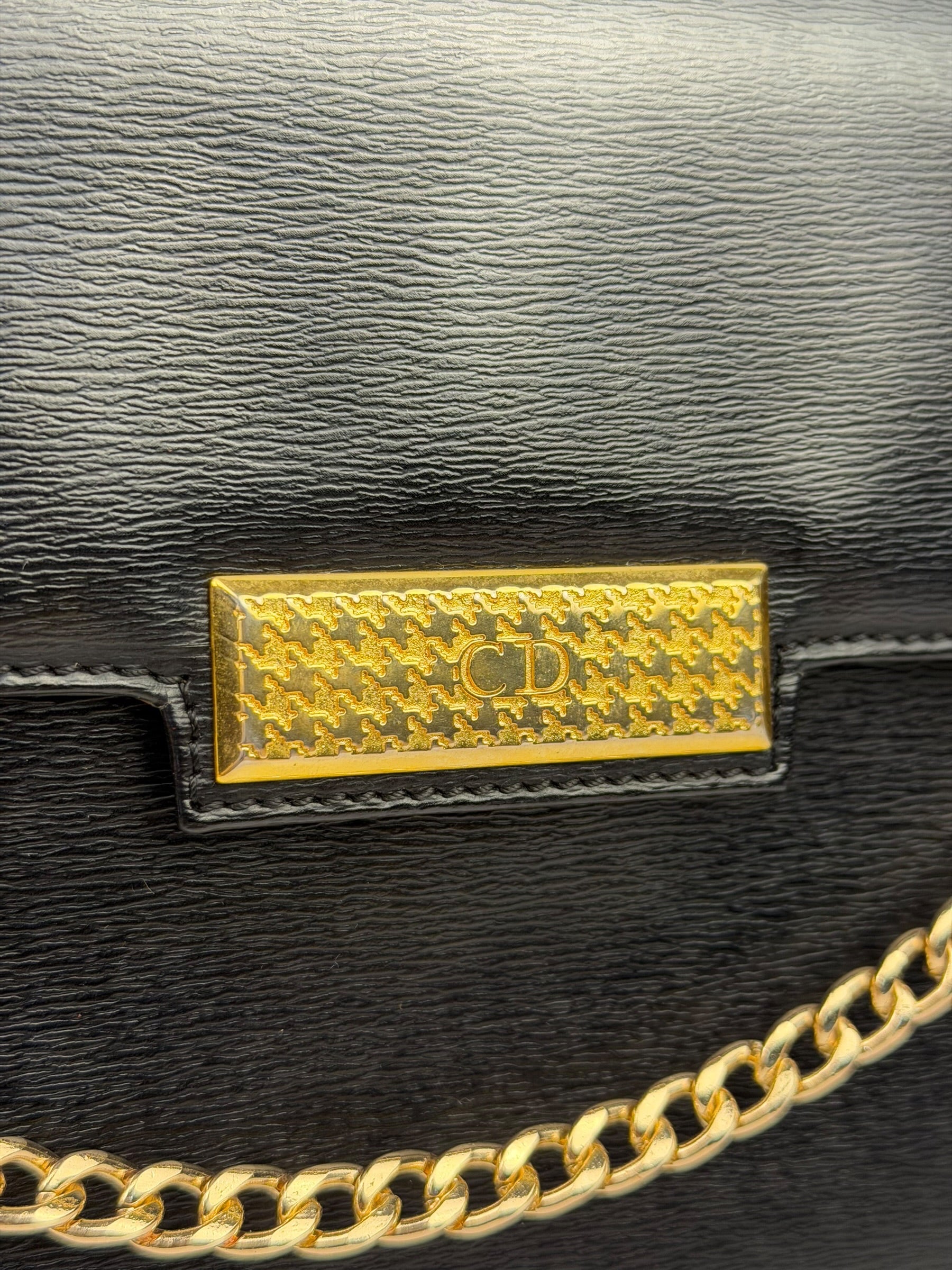 Christian Dior Black Leather Flap Bag Replacement Chain