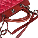 Chanel Red Quilted Caviar Be CC 2Way Tote Bag 2014