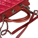 Chanel Red Quilted Caviar Be CC 2Way Tote Bag 2014
