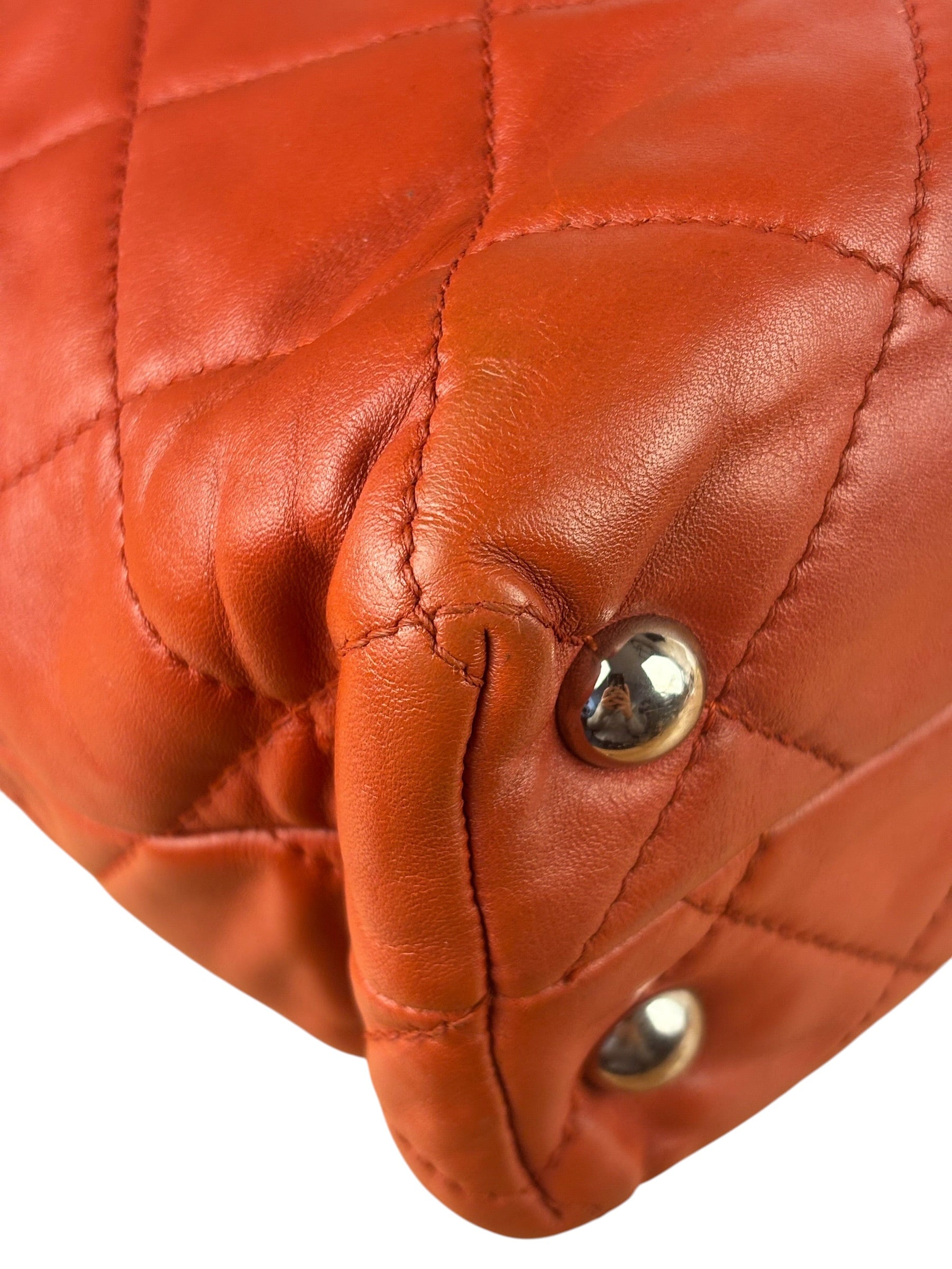 Chanel Red Quilted Calfskin In The Business Tote 2011
