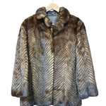 Vintage Brown Chevron Mink Fur Coat