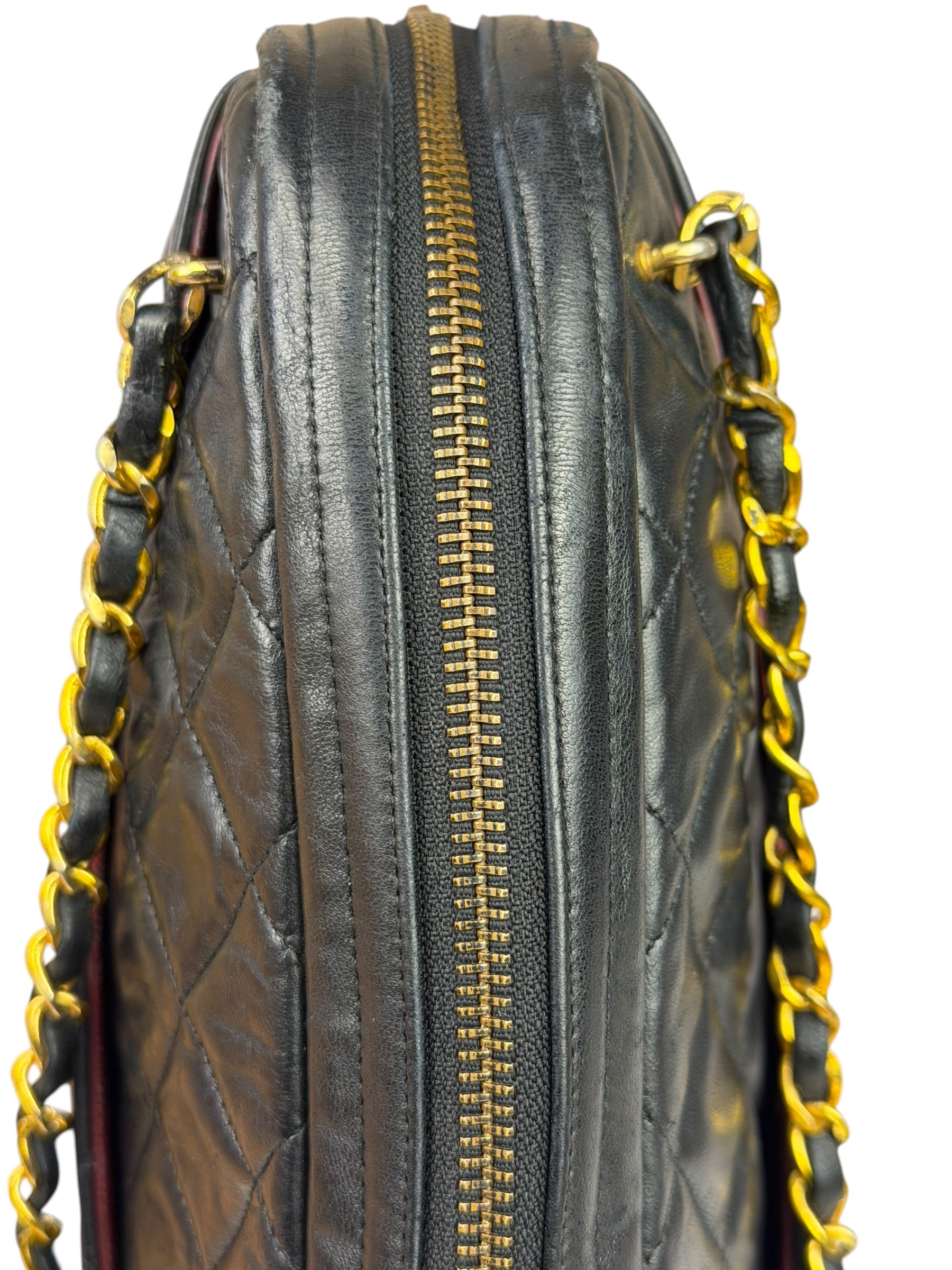 Chanel Black Quilted Lambskin Camera Bag 1989