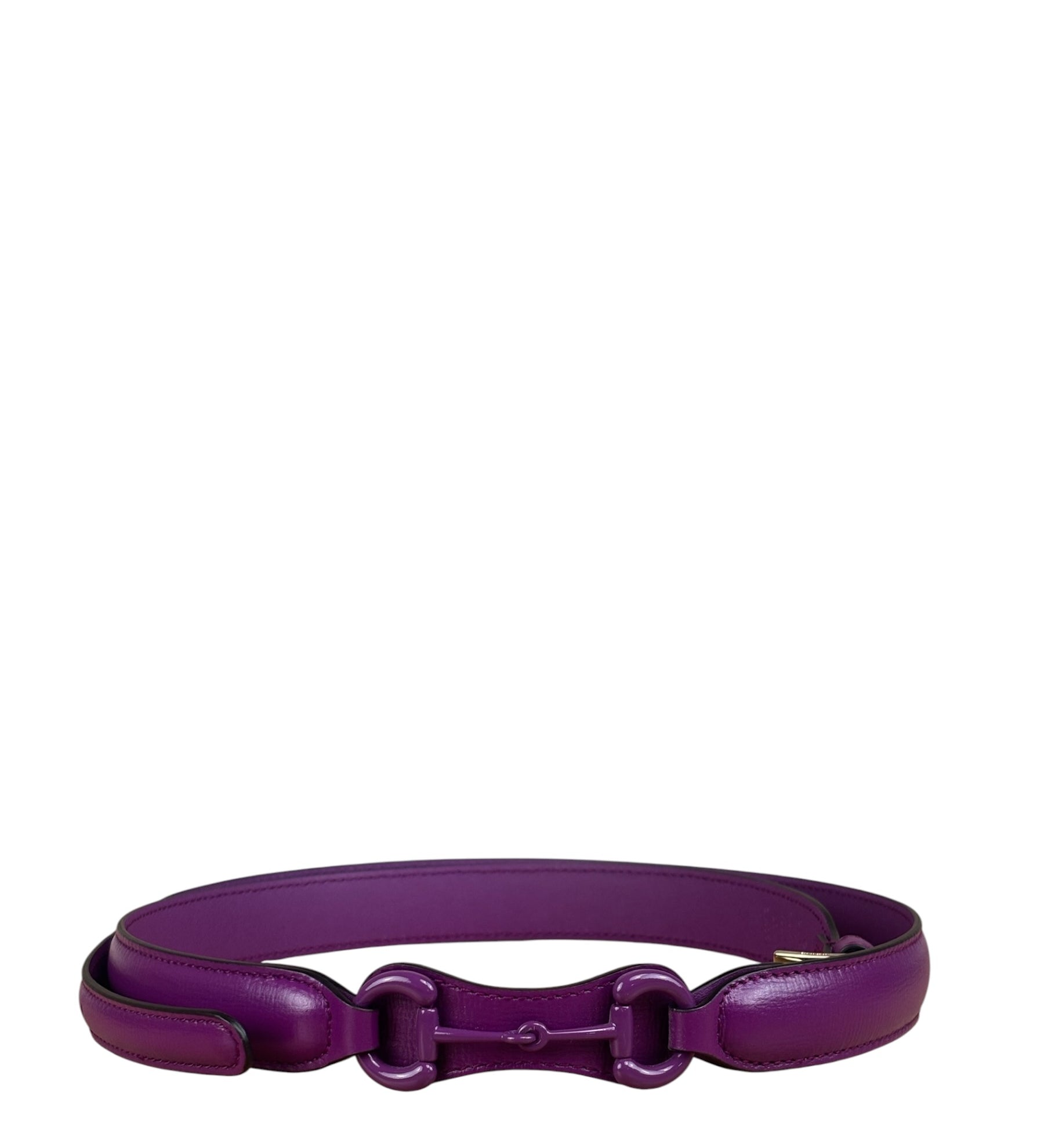 Gucci Purple Thin Leather Horsebit Belt